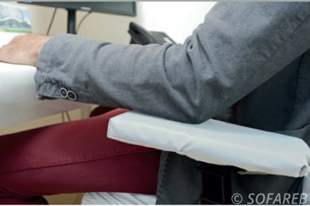 Membrane antivirale « AGIVIR » sur un accoudoir